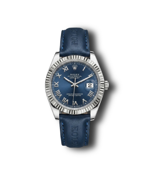 Montre homme élégante avec cadran bleu et bracelet bleu